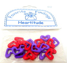 20 Red Lavender Open Hearts 1/2&quot; Valentine Plastic Heartitude Hat Lady US Seller - £7.74 GBP