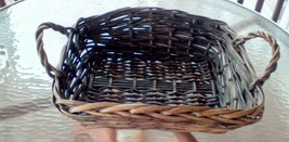 Primitive Wicker Basket Large Serving Tray With Handles 16&quot; By 12&quot; By 5&quot; - £14.65 GBP