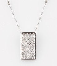 14k White Gold Diamond Pendant w/ Unique Plaque Design TDW = 1.60 ct - £1,653.19 GBP