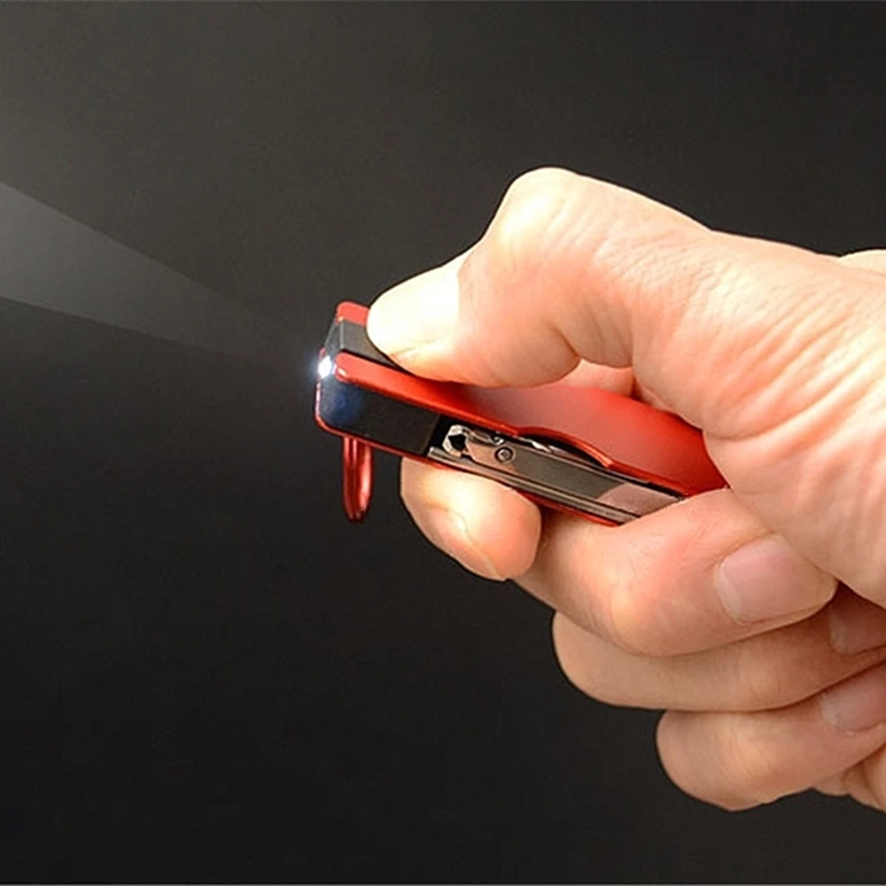  mini keychain a led light nail clipper earpick scissors tweezer pocket edc tools multi thumb200