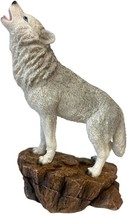 Grey Wolf Howling Figurine Wolf Figure for Home Decor Wolf Decor for Native Moun - £32.15 GBP