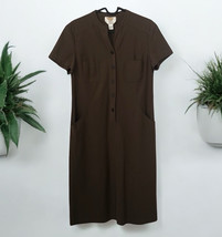 Talbots Women’s Petite Size 4 taupe stretch Shirt dress 4P Office Party - $29.69