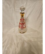 Vintage Bohemian Style Cranberry with Gold Bands Decanter - $830.12 MXN