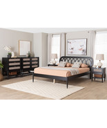 Chaise Art Deco Black Wood Queen 5-Piece Bedroom Set - $2,263.66 CAD