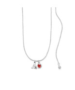 Sterling Silver Personalized Initial Necklace with January Birthstone Pe... - $95.00+