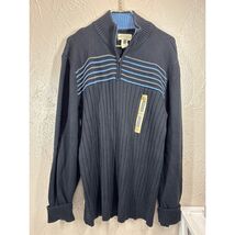 American Rag Cie Men&#39;s 1/4 Zip Sweater Navy Blue 100% Cotton Heavy Size ... - $24.95