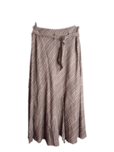 JH Collectibles Linen Blend Maxi Skirt With Belt Blue Gray Striped Women Size 10 - £14.24 GBP