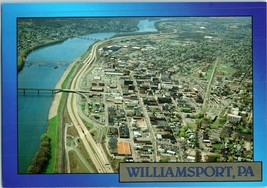 Aerial View Postcard Susquehanna River Williamsport Pennsylvania  - £4.12 GBP