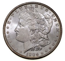 1886 Silber Morgan Dollar IN Auswahl Bu Zustand, Ausgezeichnete Ösen Appeal - $77.94