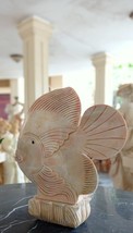 Hand Carved Pink Fish Spirit Animal Garden ornament Animal sculpture - $1,250.00