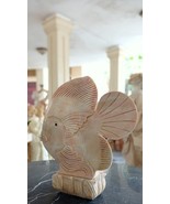 Hand Carved Pink Fish Spirit Animal Garden ornament Animal sculpture - £983.64 GBP