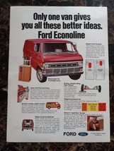 Ford Econoline Red Van 1971 Vintage Print Ad - $9.89