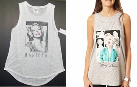Marilyn Monroe Womens Gray or WhiteTank Tops T-Shirts Juniors M, Lg or X... - $9.74