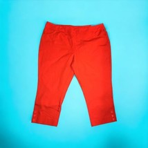 Soft Surroundings Straight Leg Crop Pants Women&#39;s Size 3X 24W Fiessta Or... - $49.44