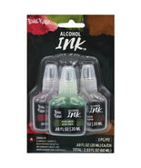 3 Pack 2 Oz Alcohol Ink Paint in Crimson Brown and Olive Green - $9.88