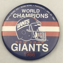 Super Bowl XXI New York Giants World Champions Vintage 80s Pin Button Pi... - $17.88