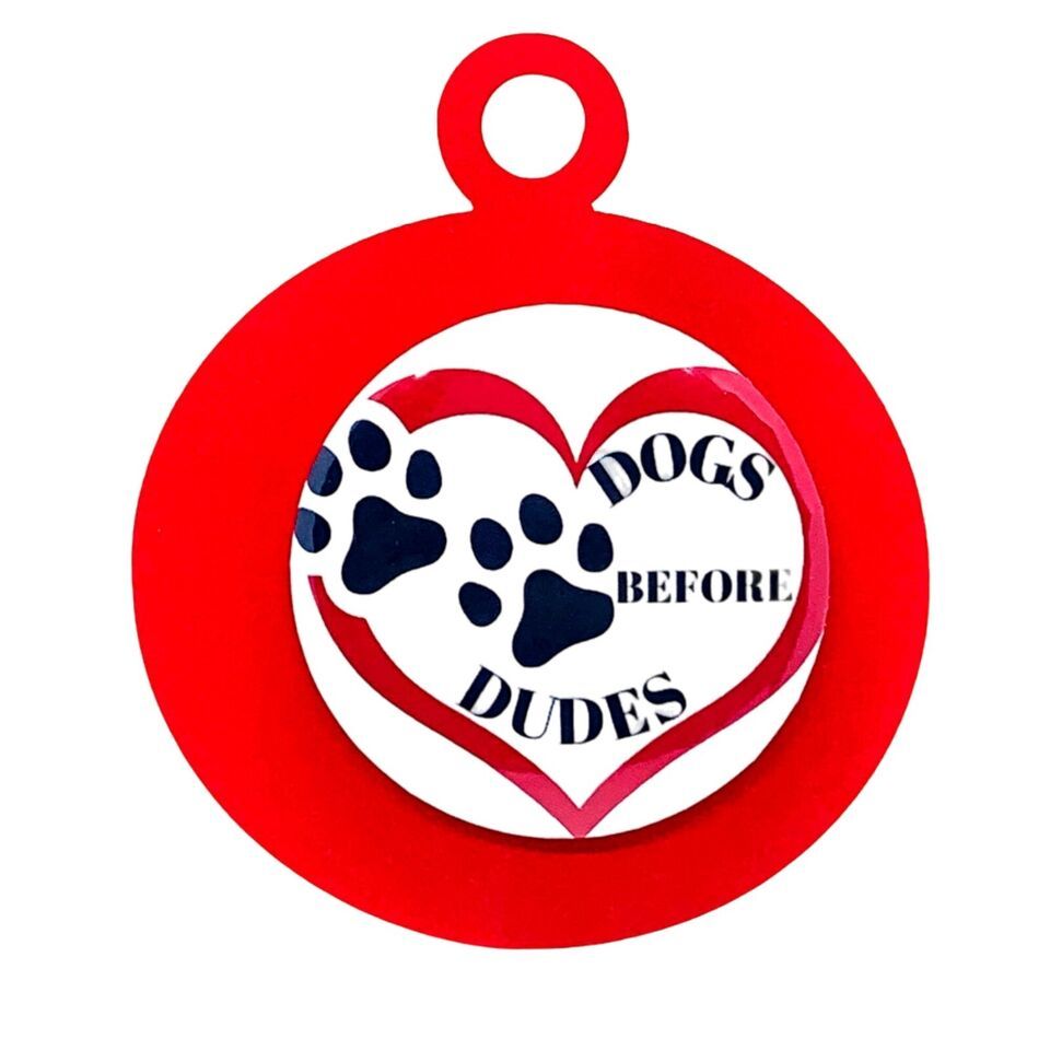 Dogs Before Dudes Pinback  Badge Button