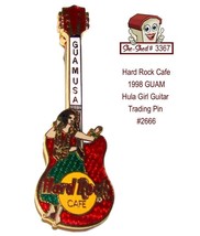 Hard Rock Cafe 1998 GUAM Hula Girl Guitar 2666 Trading Pin - $14.95