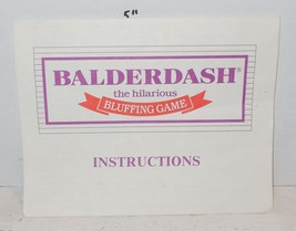 1984 BALDERDASH Replacement Instructions - $9.98