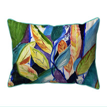 Betsy Drake Gold Leaves Extra Large Zippered Pillow 20x24 - £48.40 GBP