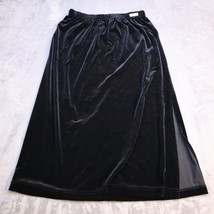 Sag Harbor Maxi Skirt Adult Petite Medium Black Velour Elastic Waist Womens - $29.68