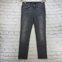 Rock &amp; Republic Berlin Jeans Womens Sz 26 Gray Skinny Hemmed Short Flawed  - $14.84