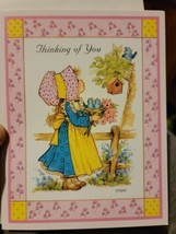 Vintage Greeting Card 1990s Made In USA Thinking About You Girl Blue Birds - £7.44 GBP