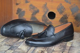 Bespoke Men&#39;s Handmade Black Color Genuine Leather Slip On Stylish Men Loafer Sh - £176.13 GBP