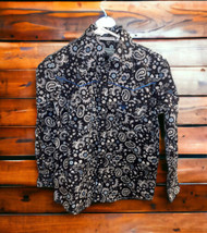 Cowboy Hardware 7/8 M Western Shirt Snap Button Long Sleeve Blue White P... - $25.69