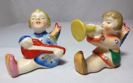 Vintage Porcelain Salt &amp; Pepper Shakers Set Angels Musicians Japan - £15.95 GBP