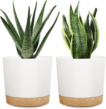 Plant Pots For Indoor Plants 8 Inch, Plastic Flower Pots With Drainage Holes And - £26.72 GBP