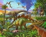 36&quot; X 44&quot; Panel The World of Dinosaurs T-Rex Pterodactyls Cotton Fabric ... - $12.95