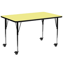 30x72 Yellow Activity Table XU-A3072-REC-YEL-T-A-CAS-GG - $260.95