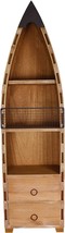 Wooden Boat Decor with Shelf Drawer Hanging Wood Boat for Wall, Rustic Nautical - $299.99