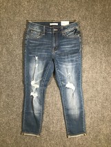 SO Denim Jeans Size 7 Cropped Mid Rise Pants Stretchy Casual Blue Womens - £11.98 GBP