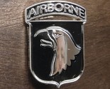 US ARMY 101ST AIRBORNE DIVISION BLACK SILVER COLORED LAPEL PIN BADGE 1.1... - $5.74