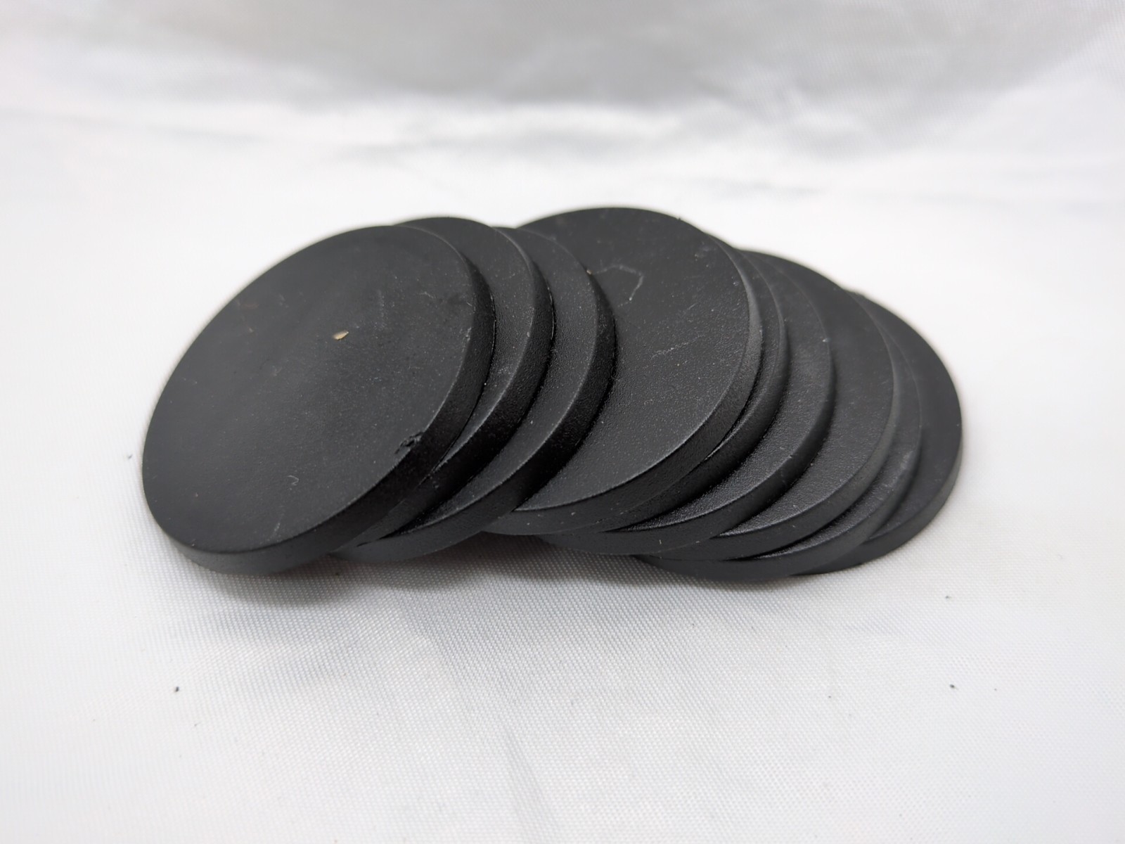 (9) Round Black Miniature Bases 1 1/2&quot; - $15.83