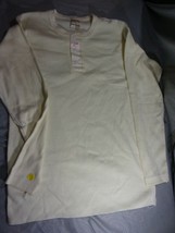 Vintage 50&#39;s Healthknit Off White 1/4 Button Down Shirt X-LARGE Irregular - £25.89 GBP