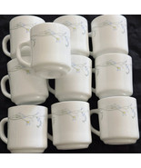 Arcopal Coffee Mugs France (10) 3-1/2&quot; x 3&quot;  Multiple Colored Flowers - $33.00