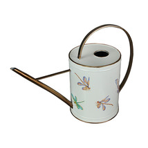 Metal Vintage Enamel Dragonfly Decorative Watering Can Outdoor Plant Décor - £31.19 GBP