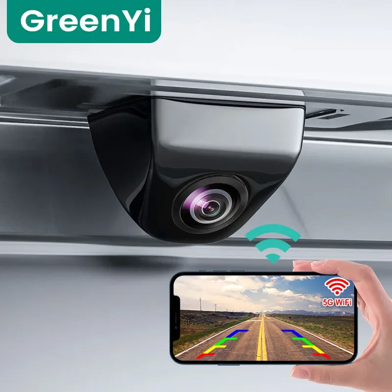 Greenyi HD 720P 170 Degree Fisheye Wireless 5G WiFi Car DVR Recorder Rear View - £47.83 GBP+