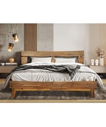 Acacia Aurora 14 Inch Wood Platform Bed, Bed Frame With Headboard,, Caramel - £493.03 GBP