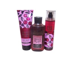 Bath &amp; Body Works Sweetheart Cherry 3 Piece Set- Shower Gel, Mist &amp; Body Cream - £23.96 GBP