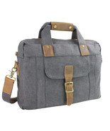 Vagarant Traveler 15 in. Casual Style Canvas Laptop Messenger Bag CM21.GRY - £43.16 GBP