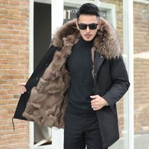 Luxury Men&#39;s Genuine Fur Jacket Parker Fox Fur Men&#39;s long-short winter coat - £280.64 GBP