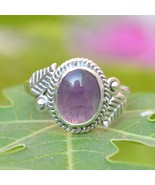 Purple Amethyst Ring For Women Sterling Silver Leaf Ring Handmade Jewelr... - $61.58 CAD