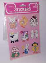 Vintage 80s Eureka Stickers Easter Eggs & Animals x3 Sheets Rabbits Chicks Lamb - $9.90