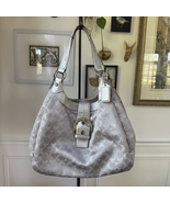 Coach Soho Sig Metallic Large Hobo Shoulder Bag Purse Silver Light Grey ... - $2,012.54 MXN