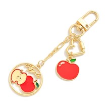 Enamel Apples Chain Link Keyring Bag Charm - $14.85