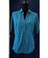 Ladies Riders by Lee Slimming Blouse, Dk Turquoise, XL, Stretchy, 6 Fron... - $349.98 MXN